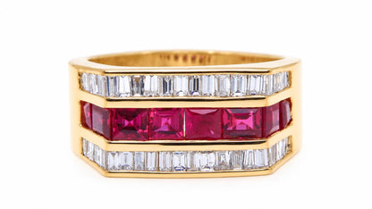 2ct Natural Burma Ruby & 1.5ct Diamond Ring in 18K Yellow Gold 95581