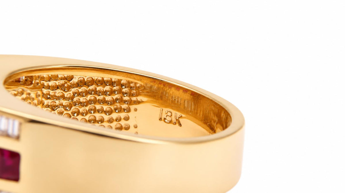 2ct Natural Burma Ruby & 1.5ct Diamond Ring in 18K Yellow Gold 95581