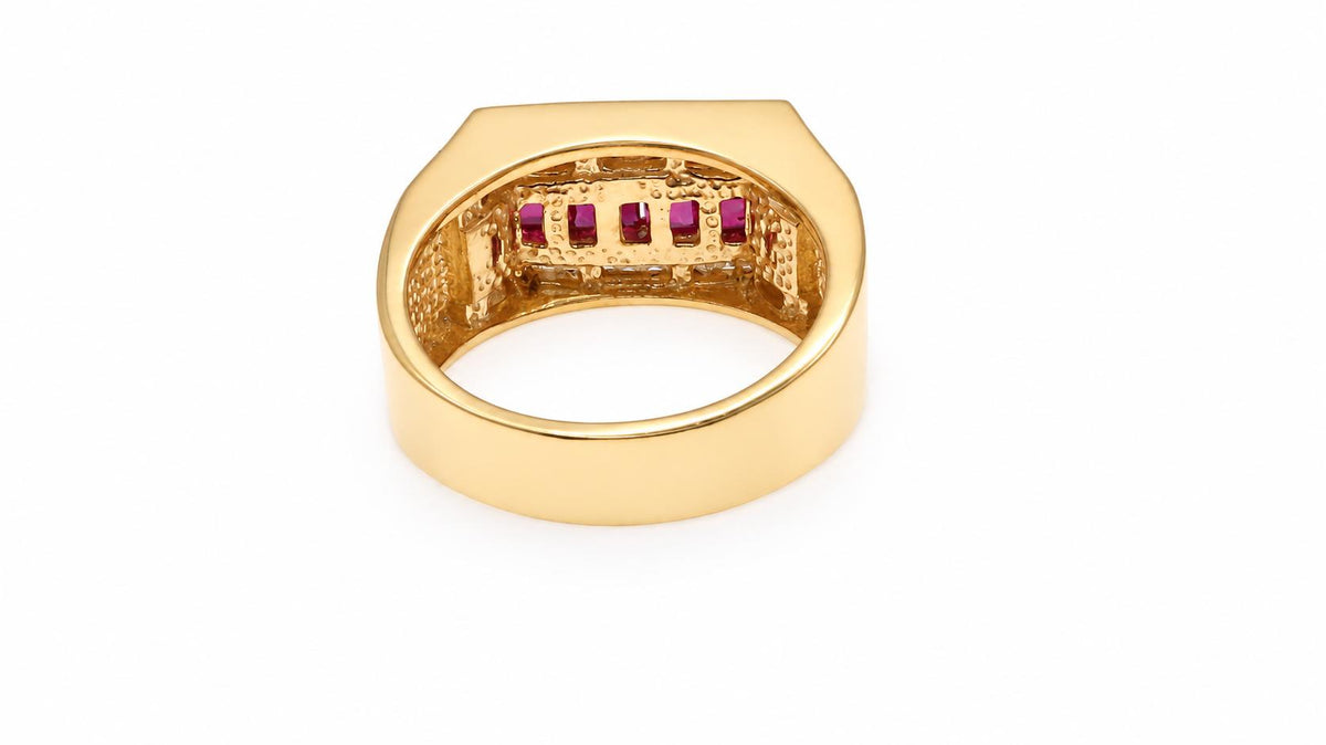 2ct Natural Burma Ruby & 1.5ct Diamond Ring in 18K Yellow Gold 95581