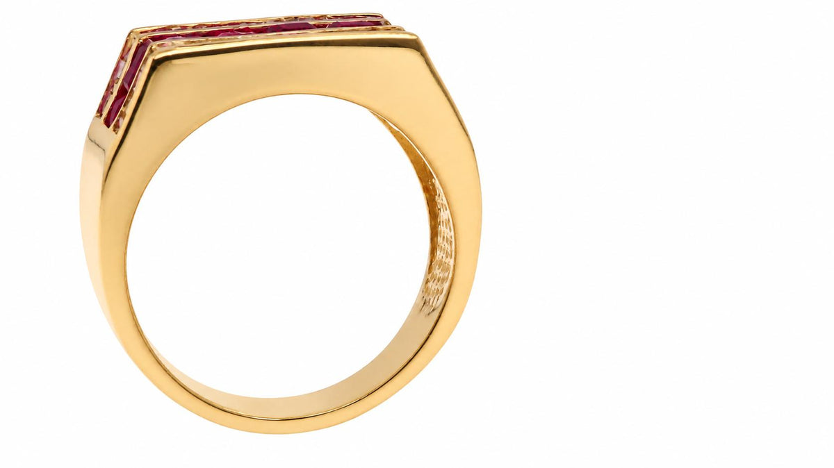 2ct Natural Burma Ruby & 1.5ct Diamond Ring in 18K Yellow Gold 95581