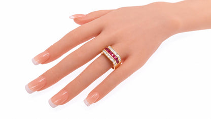 2ct Natural Burma Ruby & 1.5ct Diamond Ring in 18K Yellow Gold 95581