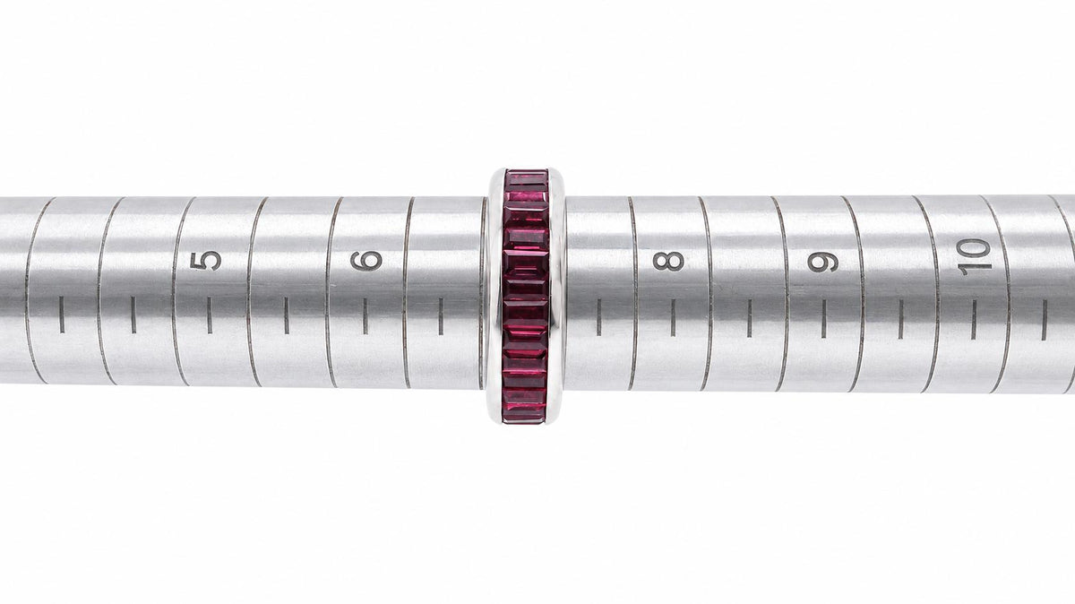 6ct Natural Baguette Ruby Eternity Ring 14K White Gold Size 7 95587