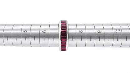 6ct Natural Baguette Ruby Eternity Ring 14K White Gold Size 7 95587