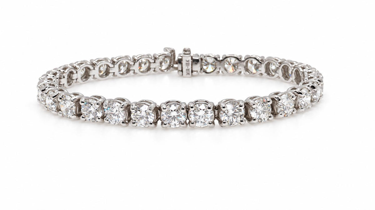 GIA Certified 15.37ct Natural Diamond Tennis Bracelet 18kt Riviera 95588