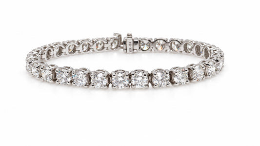 GIA Certified 15.37ct Natural Diamond Tennis Bracelet 18kt Riviera 95588