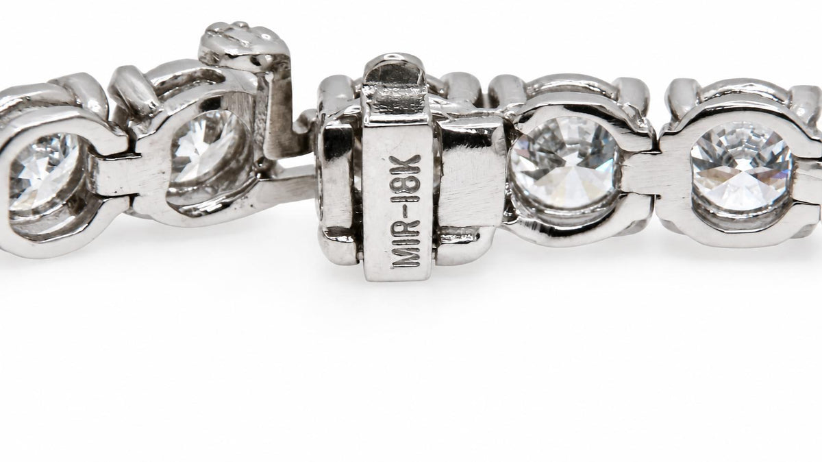 GIA Certified 15.37ct Natural Diamond Tennis Bracelet 18kt Riviera 95588