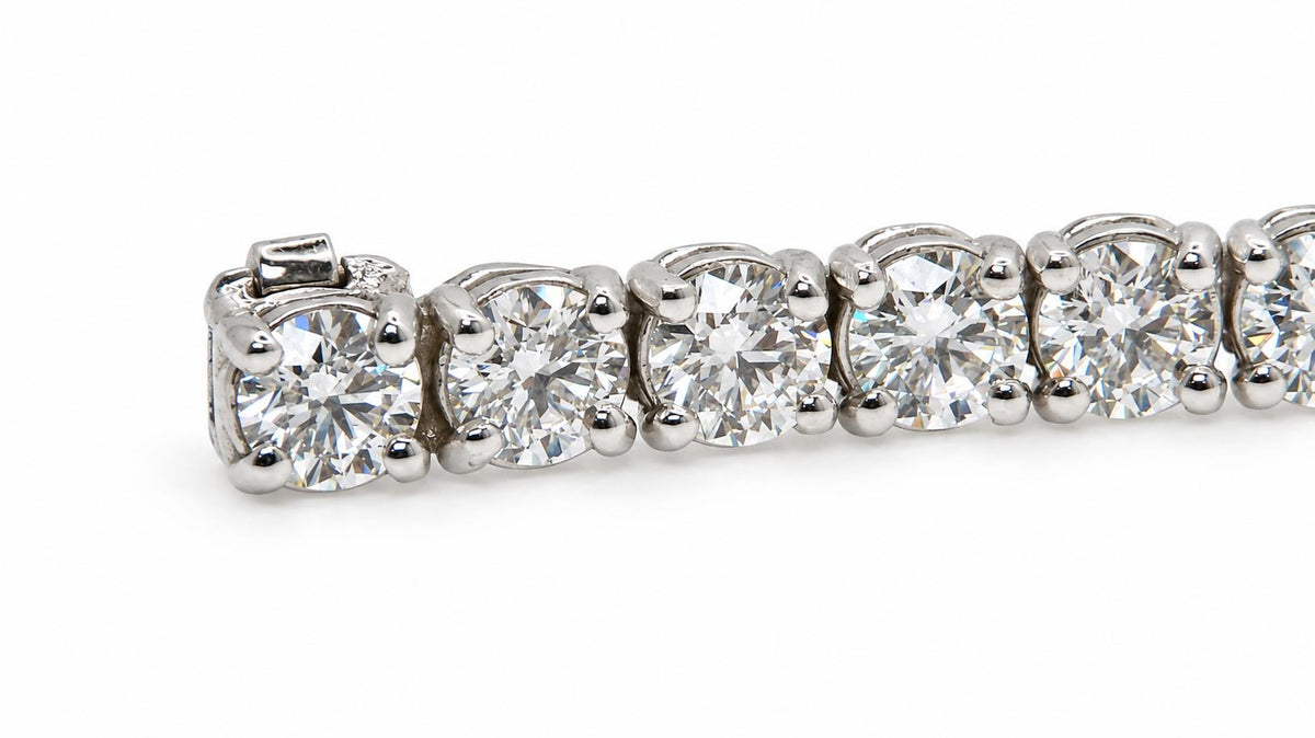 GIA Certified 15.37ct Natural Diamond Tennis Bracelet 18kt Riviera 95588