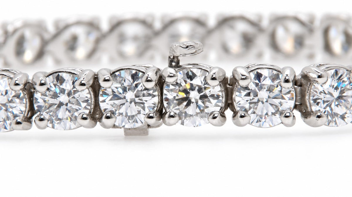 GIA Certified 15.37ct Natural Diamond Tennis Bracelet 18kt Riviera 95588
