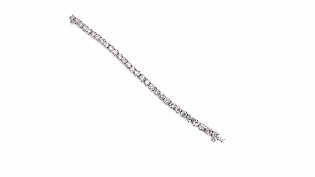 GIA Certified 15.37ct Natural Diamond Tennis Bracelet 18kt Riviera 95588