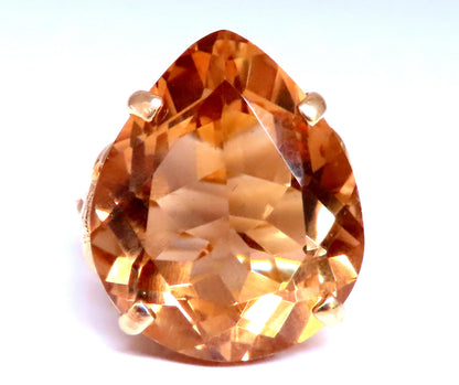 20ct. Natural Pear Citrine Victorian Solitaire Style Ring 18kt Gold Ref 12298**