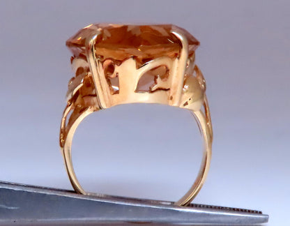 20ct. Natural Pear Citrine Victorian Solitaire Style Ring 18kt Gold Ref 12298**