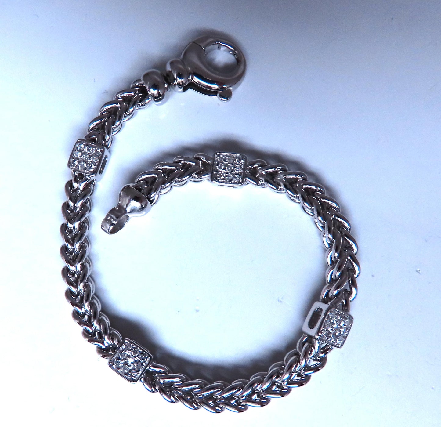 Natural Round Diamond Box Link Bracelet 14kt gold 12394**