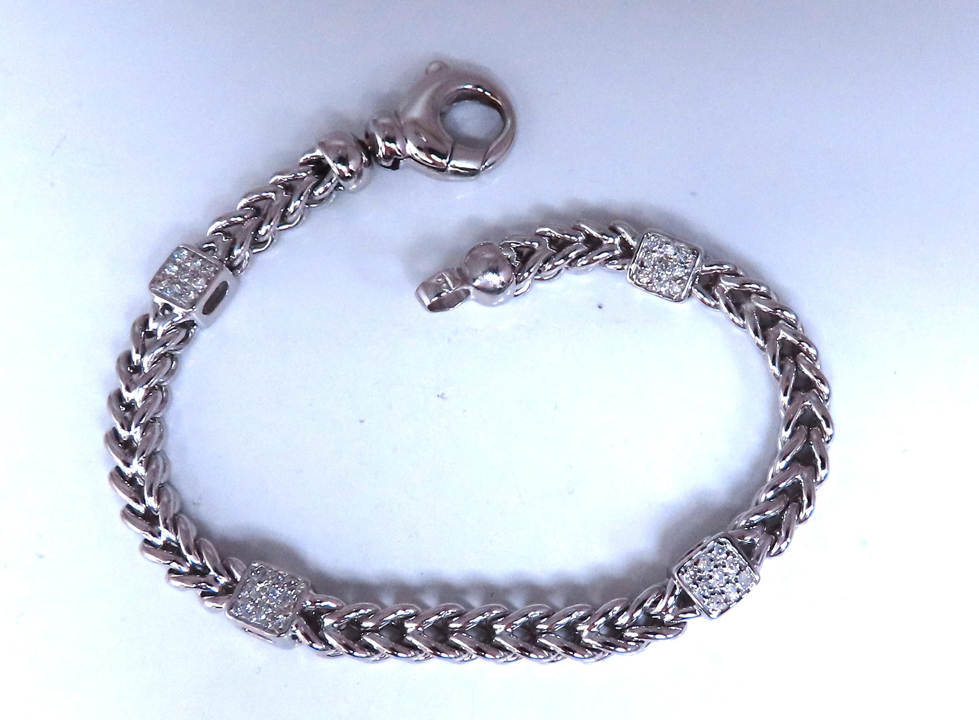 Natural Round Diamond Box Link Bracelet 14kt gold 12394**