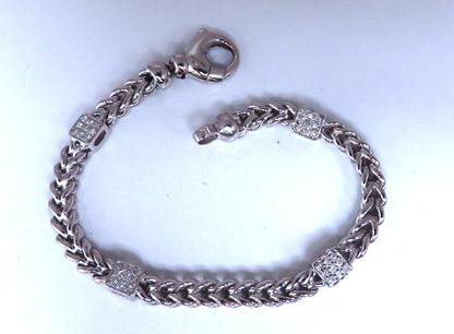 Natural Round Diamond Box Link Bracelet 14kt gold 12394**