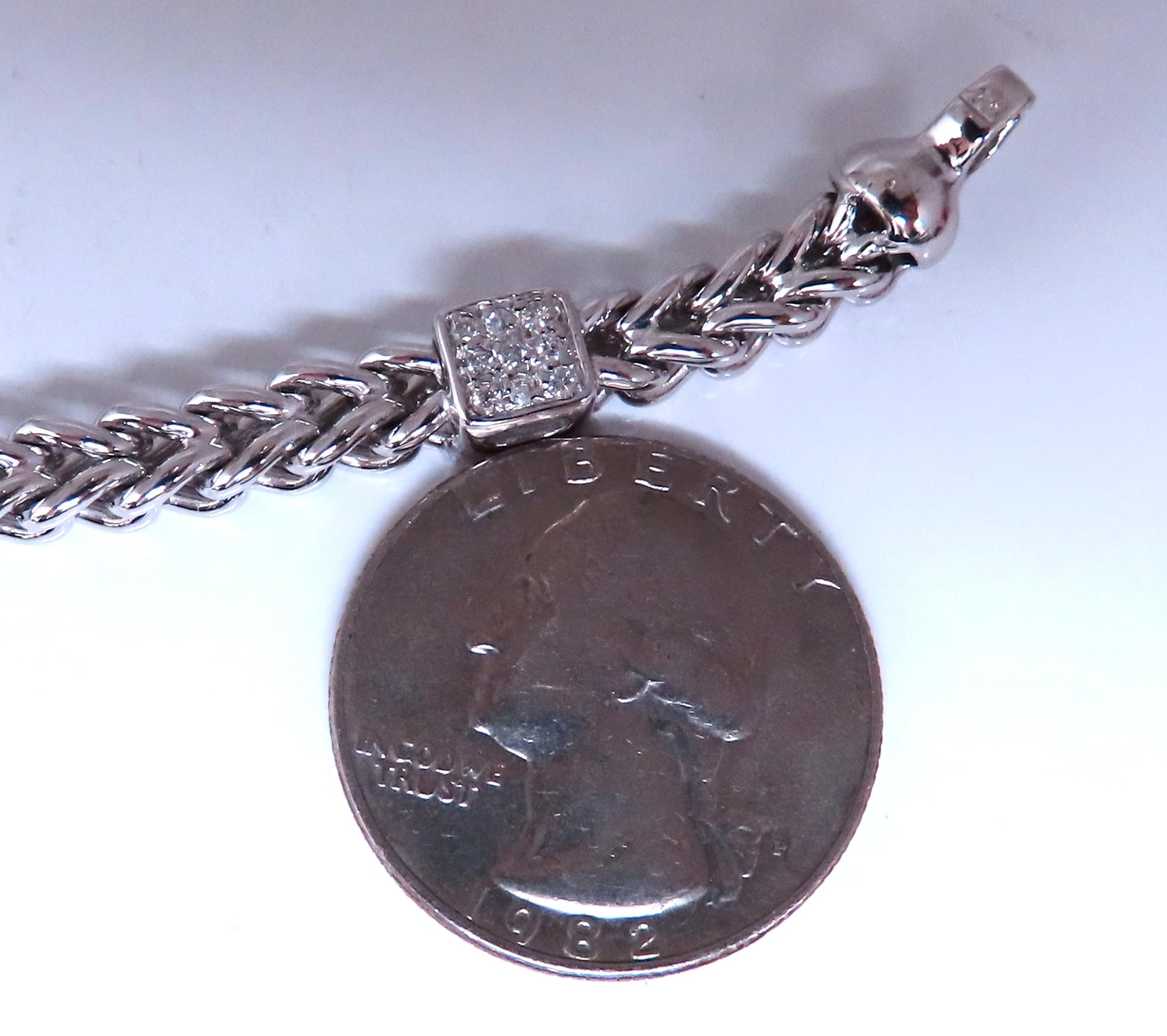 Natural Round Diamond Box Link Bracelet 14kt gold 12394**