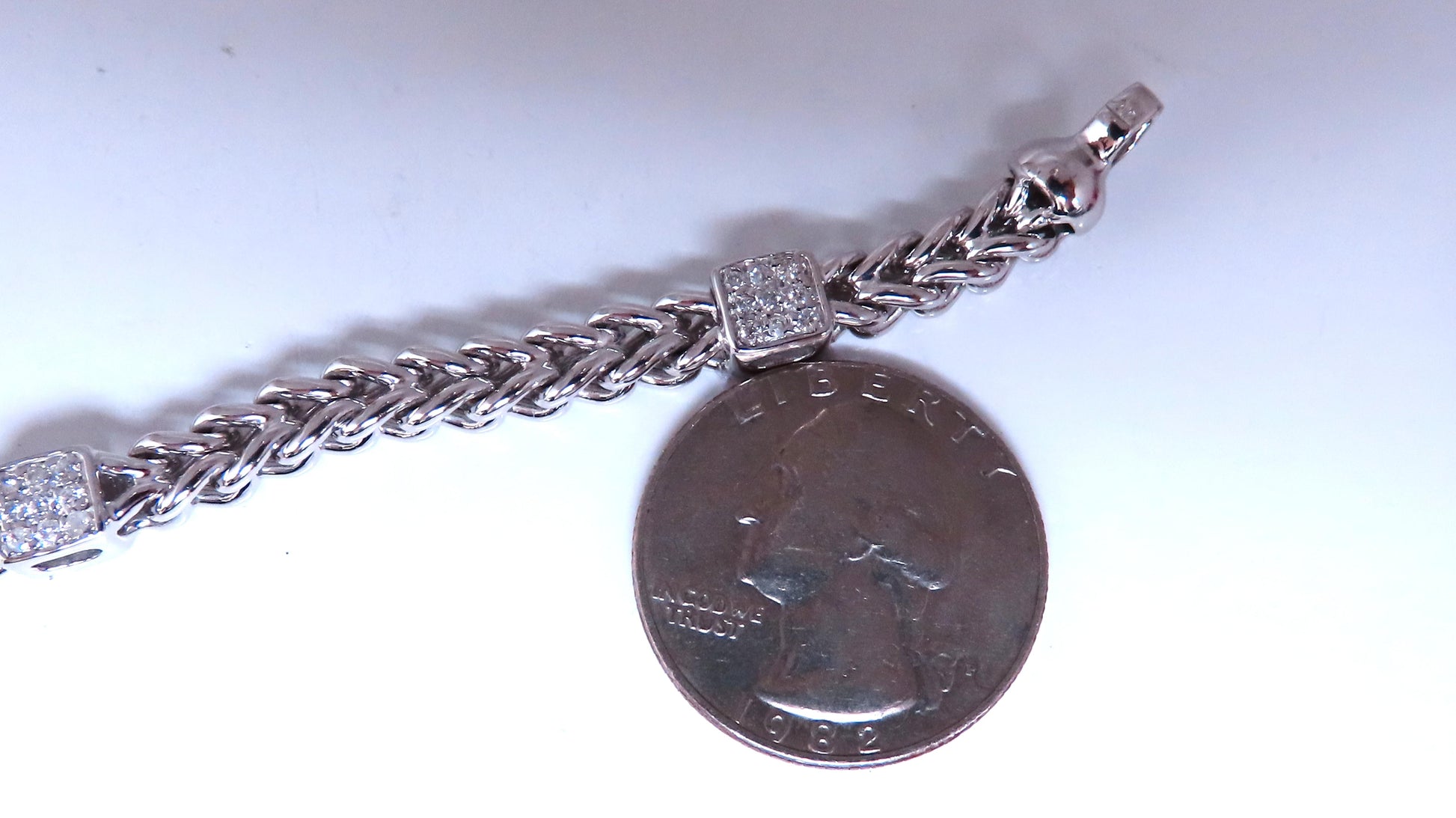 Natural Round Diamond Box Link Bracelet 14kt gold 12394**