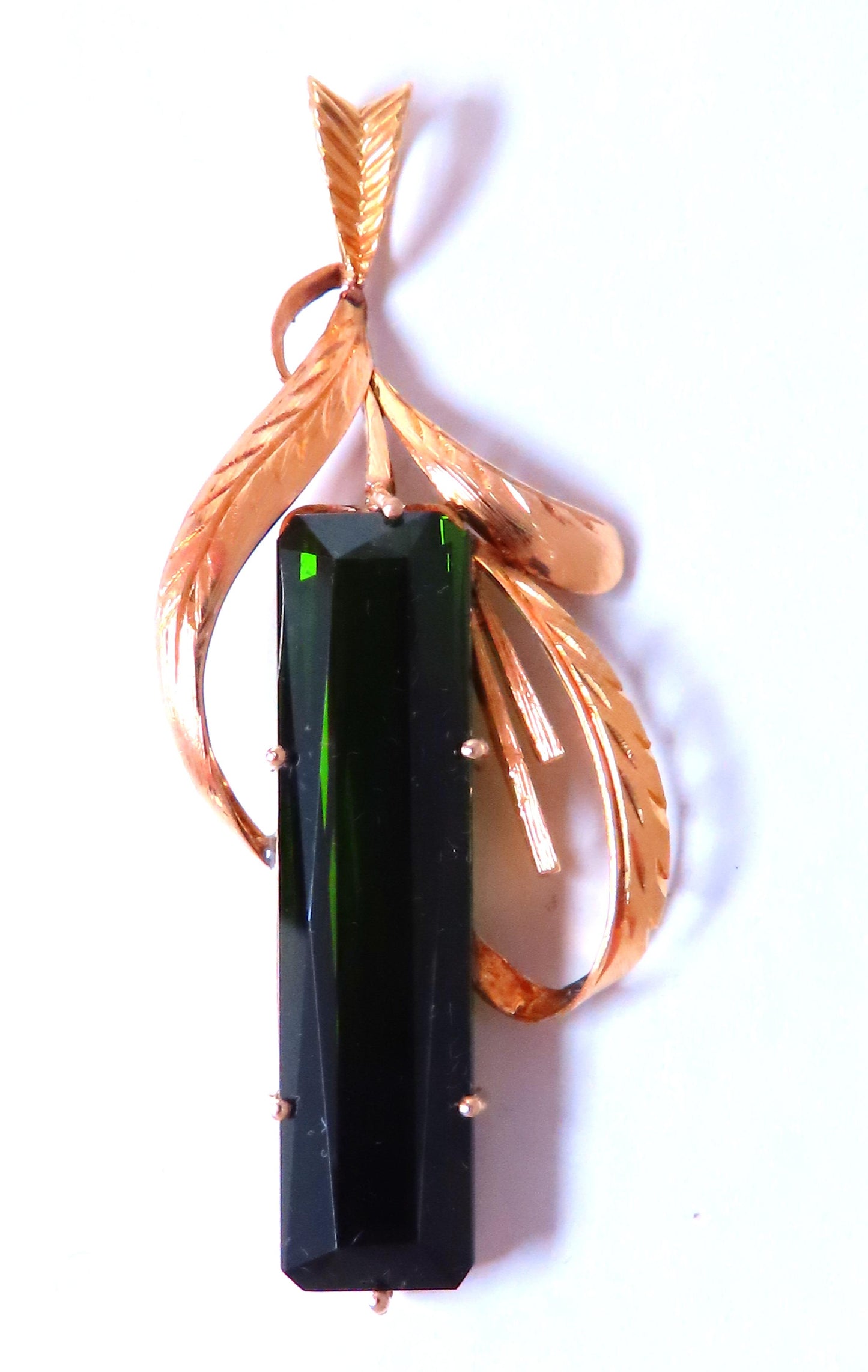 GIA Certified Natural Tourmaline Pendant 14kt