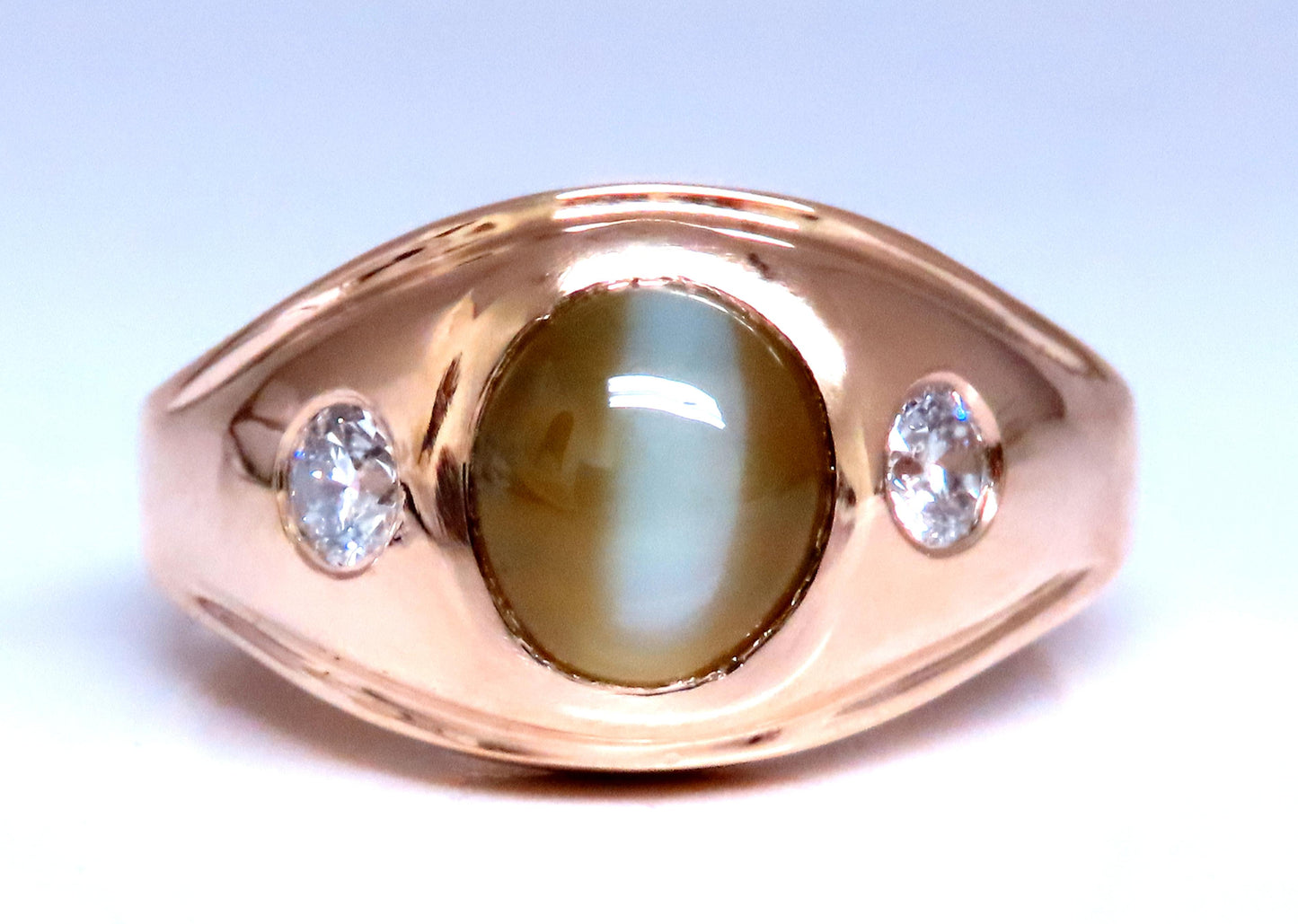 GIA Certified 3.15ct Natural Cats Eye Ring 14kt  12415