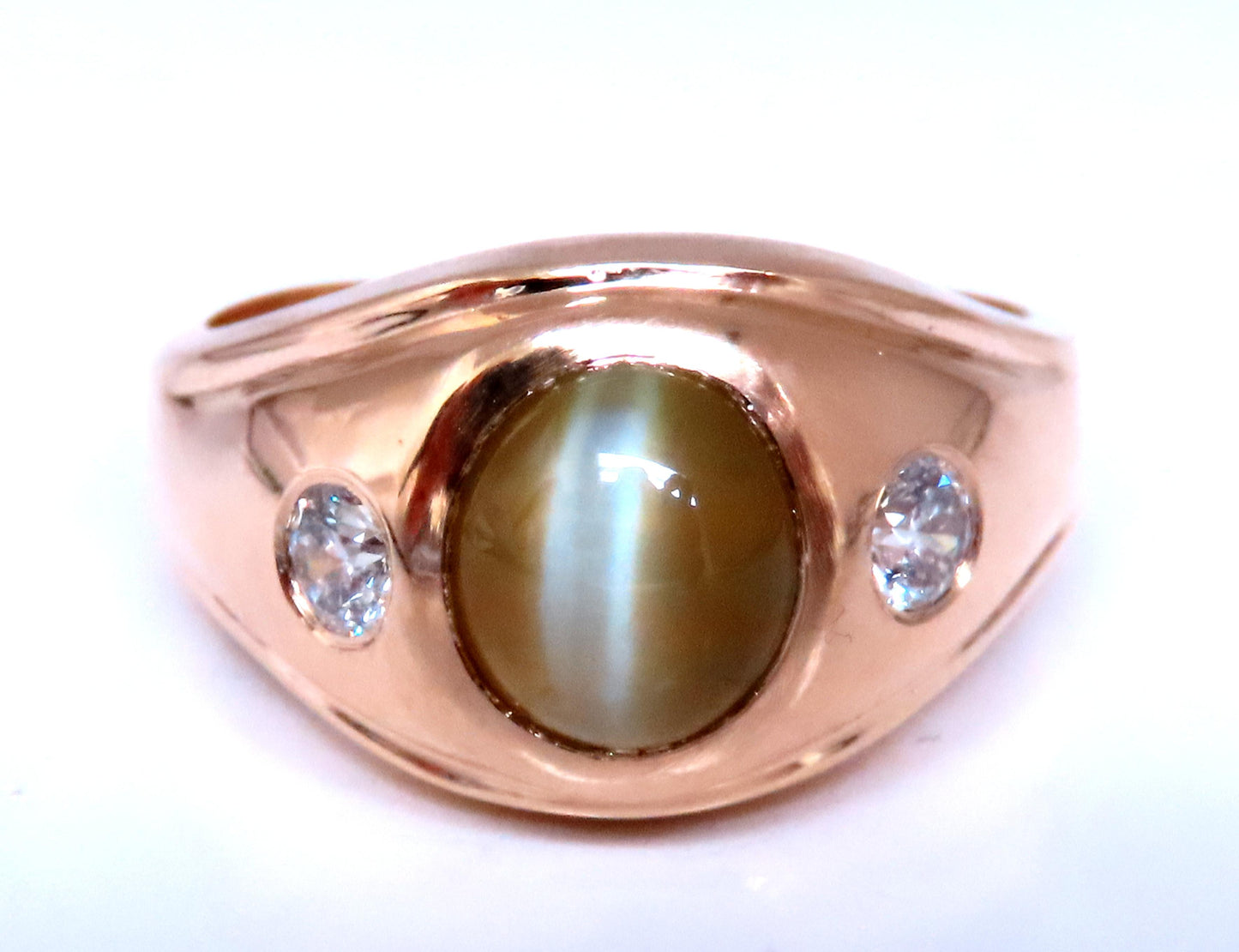 GIA Certified 3.15ct Natural Cats Eye Ring 14kt  12415