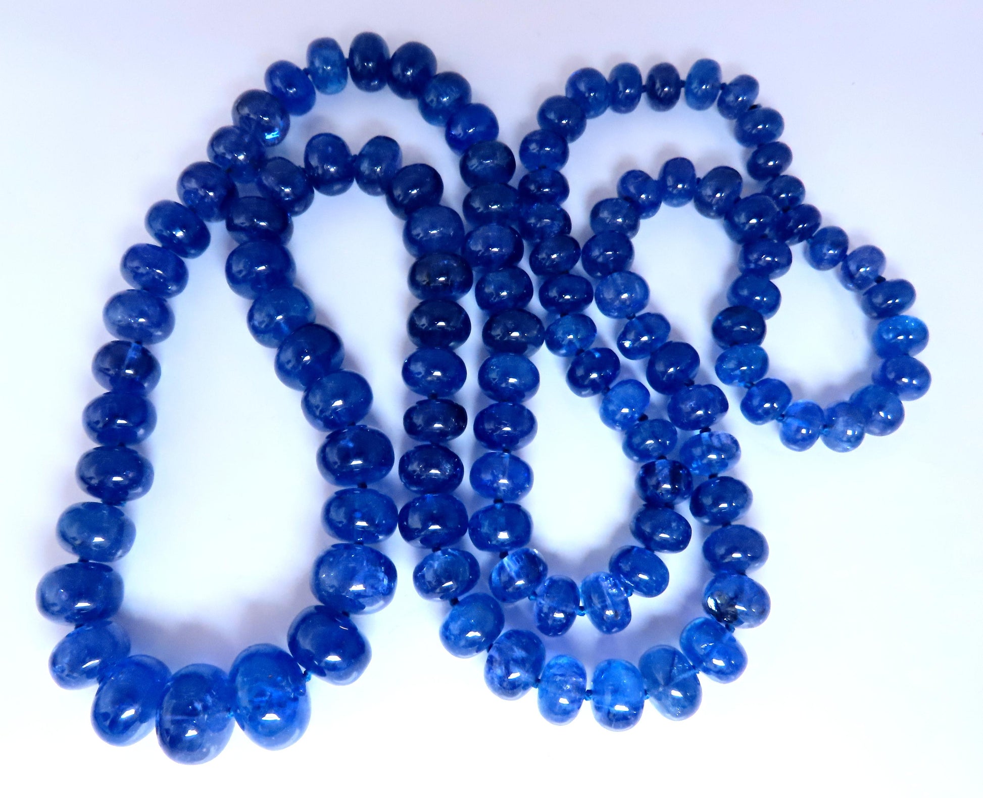 GIA Certified Natural Tanzanite Bead Necklace 12417