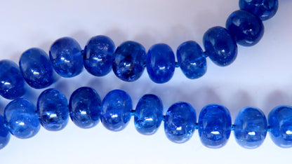 GIA Certified Natural Tanzanite Bead Necklace 12417