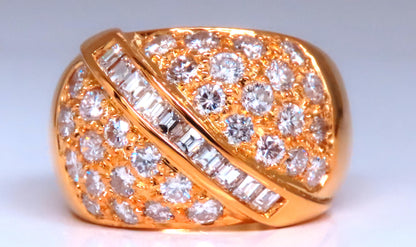 1.70ct Natural Diamonds Round & Baguette Dome Band 18kt gold 12419