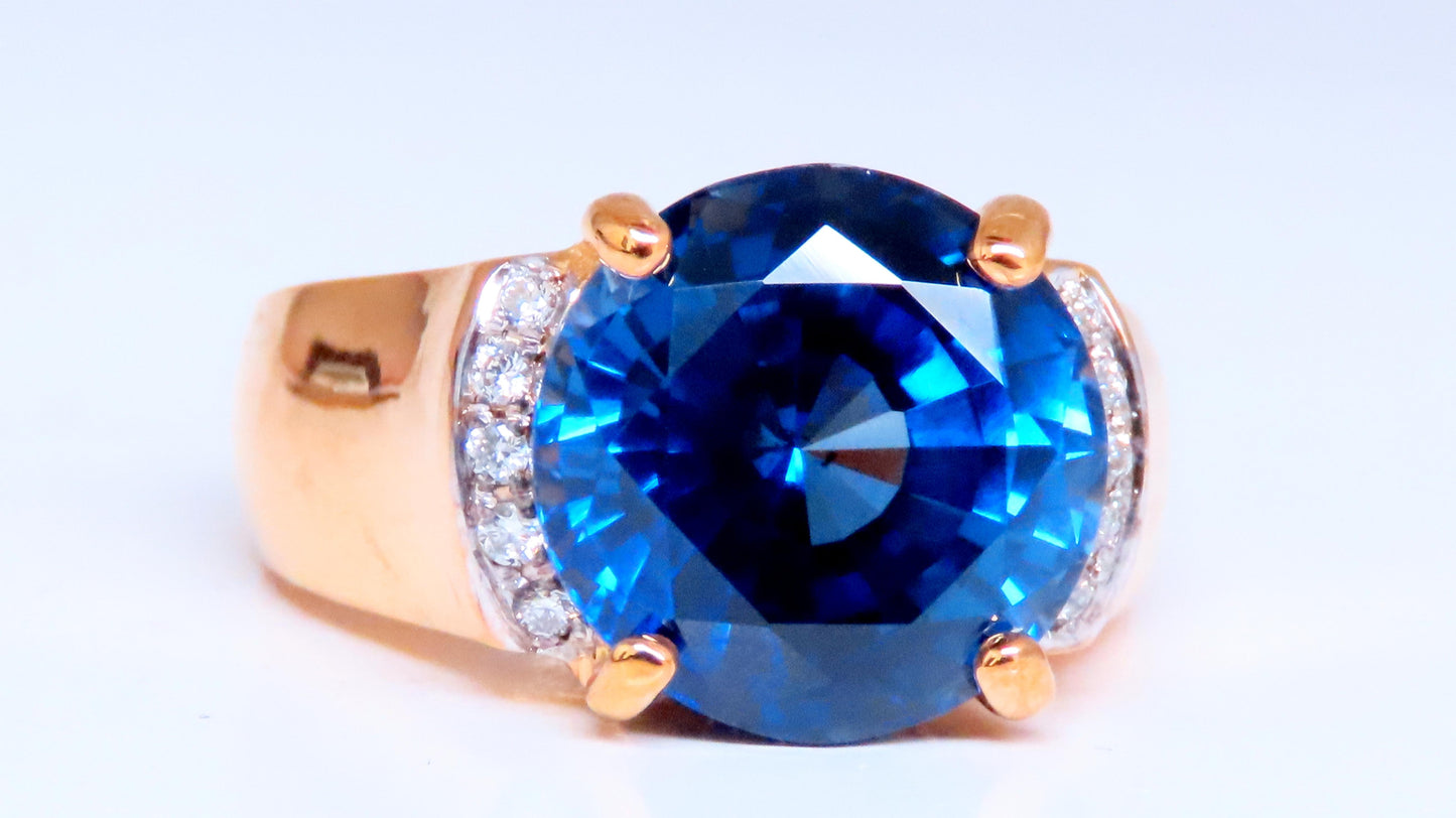 10ct Sapphire Diamonds Ring 14kt Gold 12440