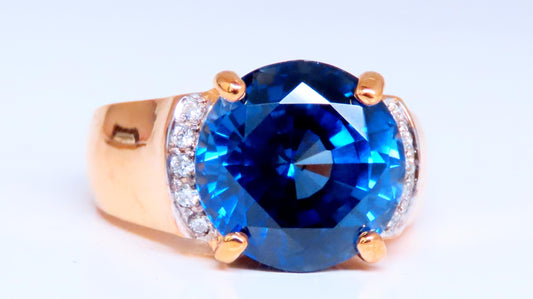 10ct Sapphire Diamonds Ring 14kt Gold 12440