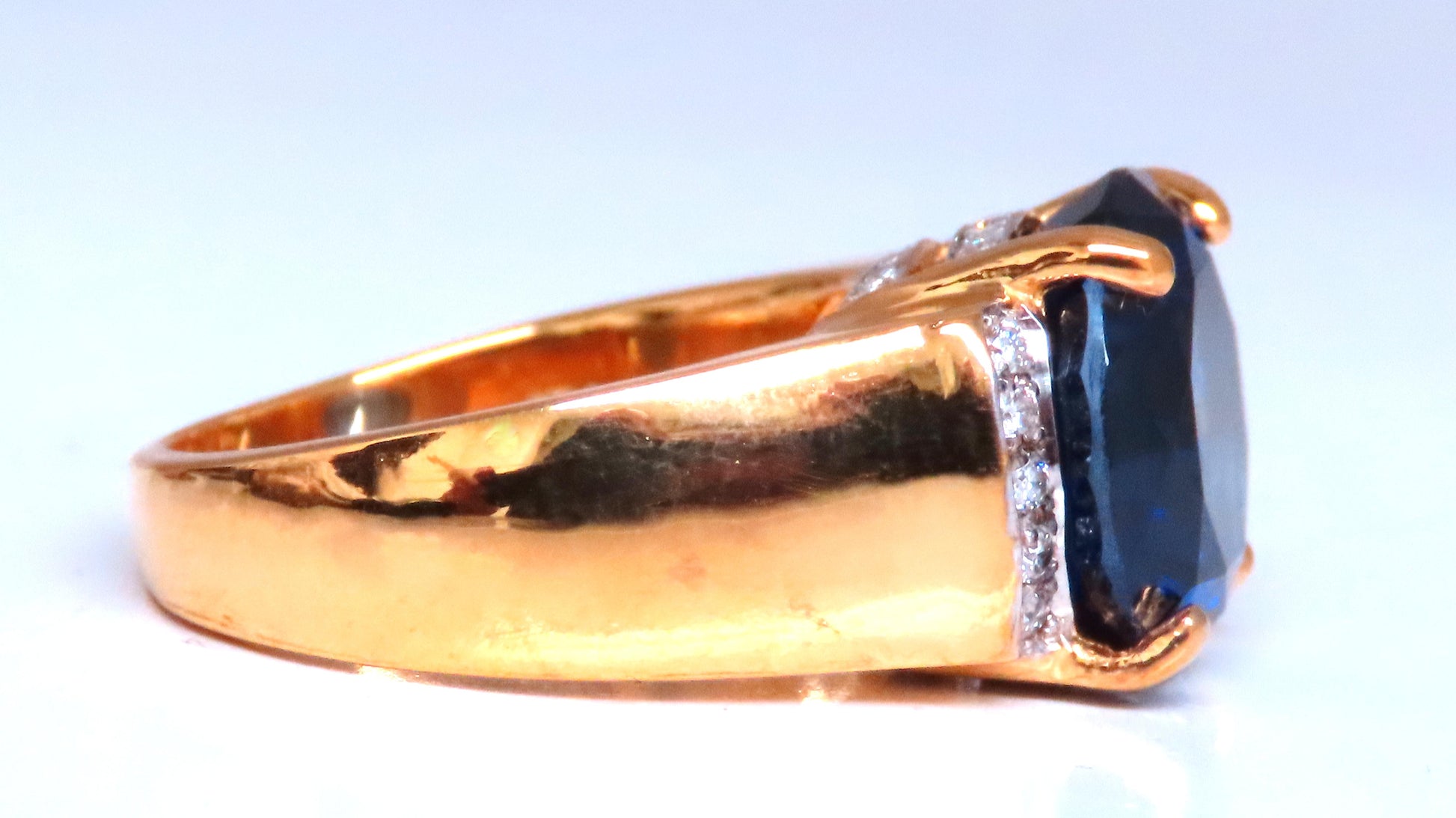 10ct Sapphire Diamonds Ring 14kt Gold 12440