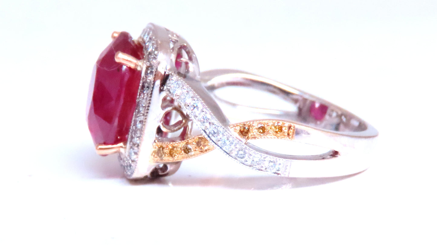 5.35ct Natural Ruby Diamond Ring 14kt Gold 12442