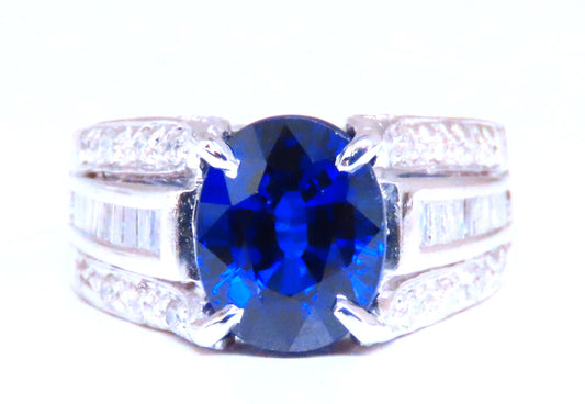 4.70ct Lab Created Sapphire Diamonds ring 14kt gold 12436