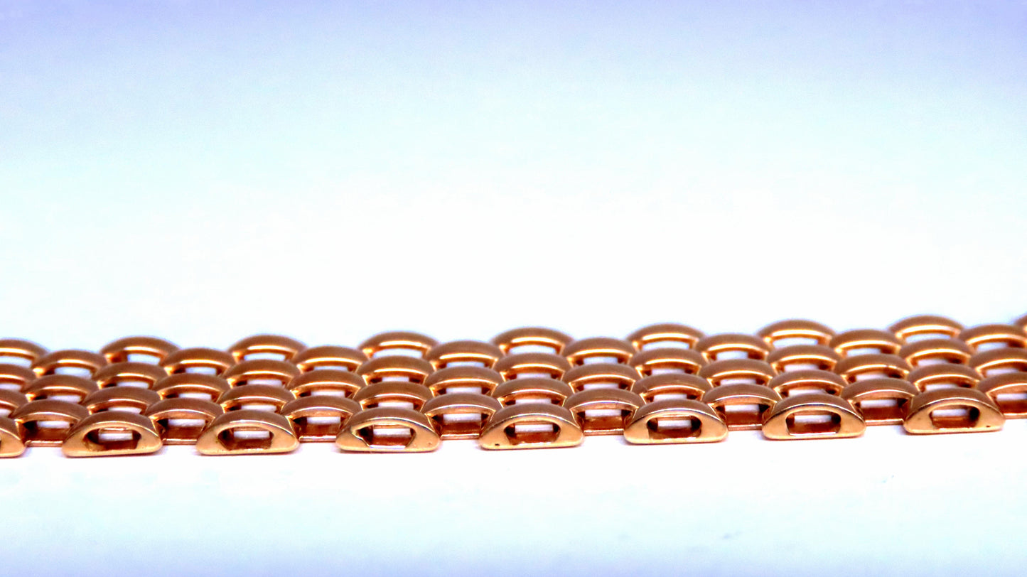 14kt Gold Classic Panther Link Staggered Brick Bracelet 24 Grams 12453