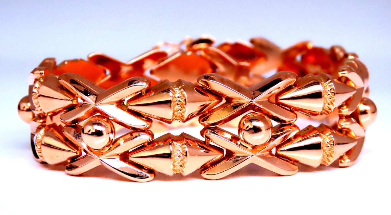 Retro Cosmopolitan Wide Cuff Bracelet 14kt Gold 12451 *v