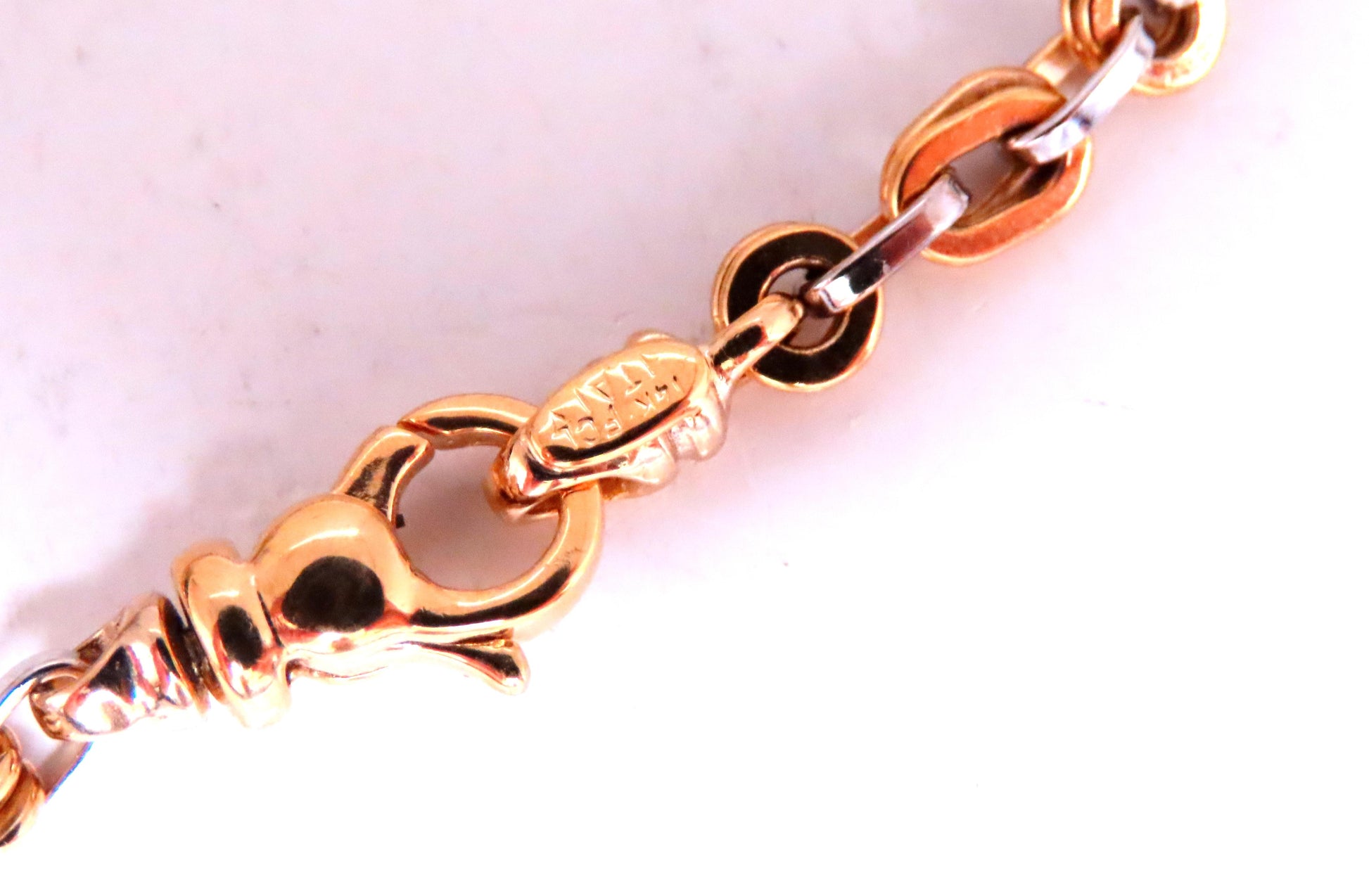 Rolo Link Two Toned 14kt Gold Bracelet 12446