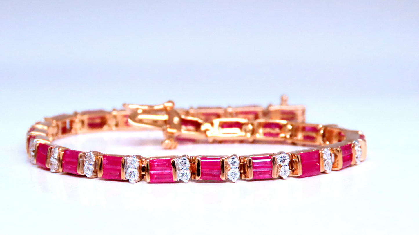 3ct natural baguette ruby tennis bracelet 14kt 12463