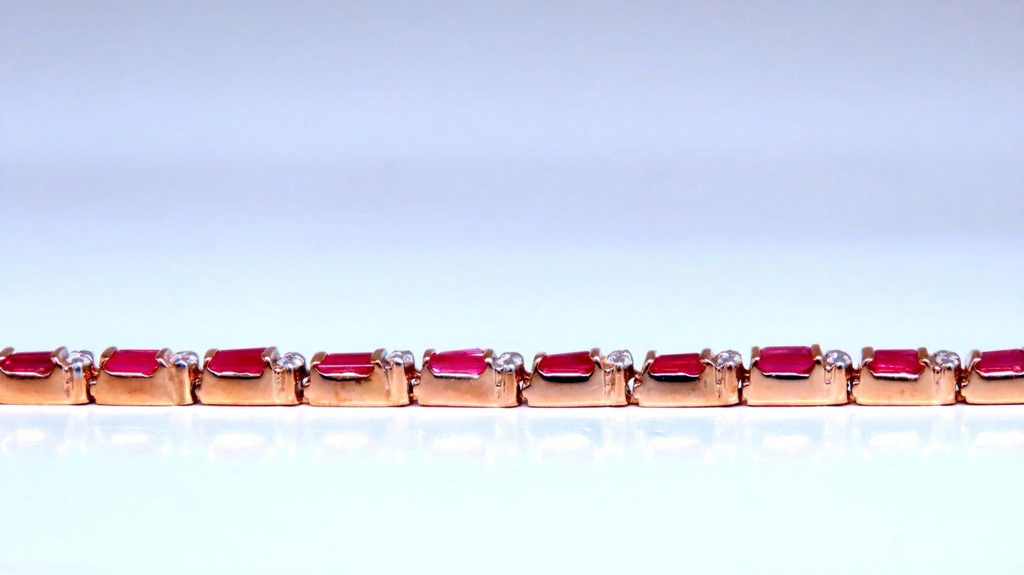 3ct natural baguette ruby tennis bracelet 14kt 12463