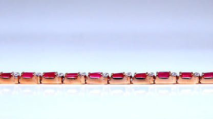 3ct natural baguette ruby tennis bracelet 14kt 12463