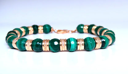 Malachite Roundel Bracelet 14kt 12464