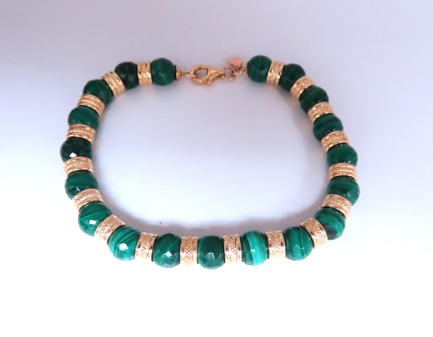 Malachite Roundel Bracelet 14kt 12464