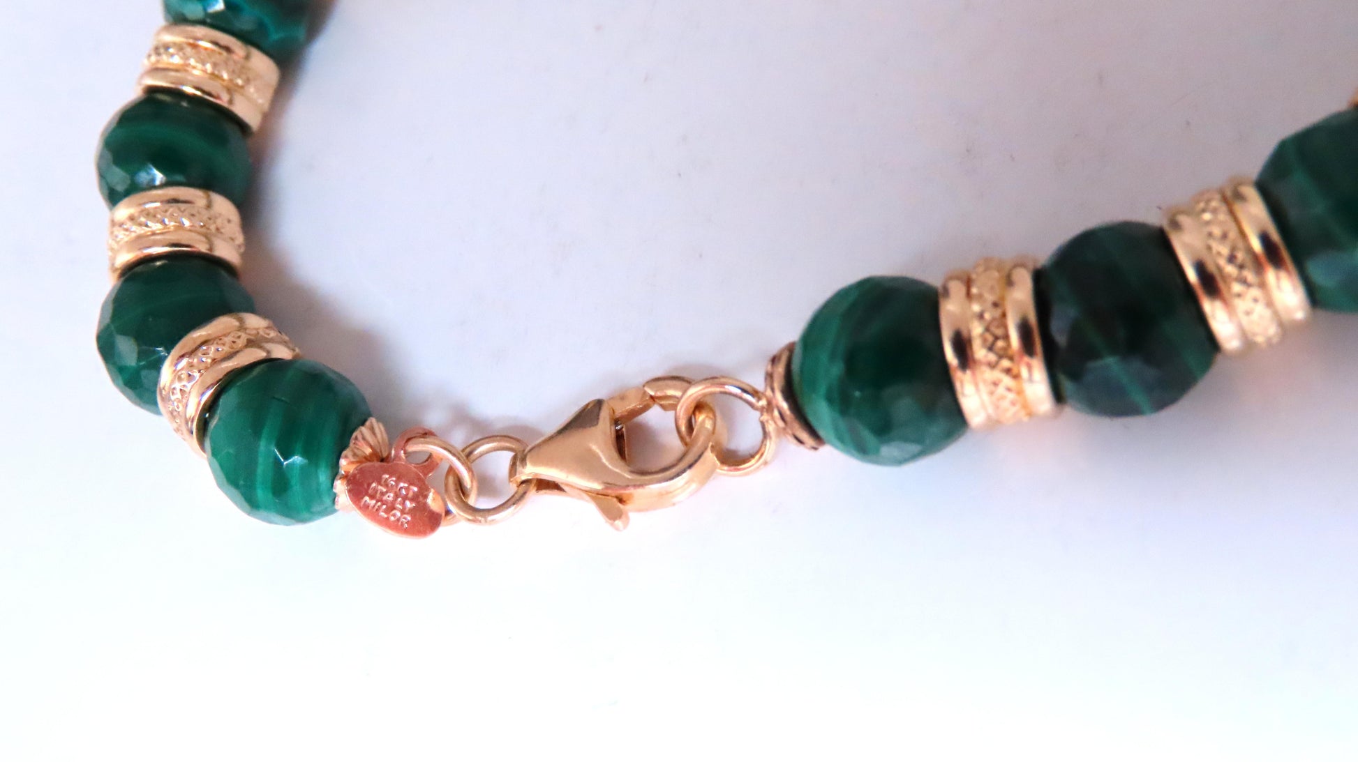 Malachite Roundel Bracelet 14kt 12464