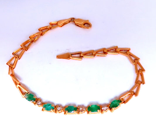 Natural zipper line emerald bracelet 12458