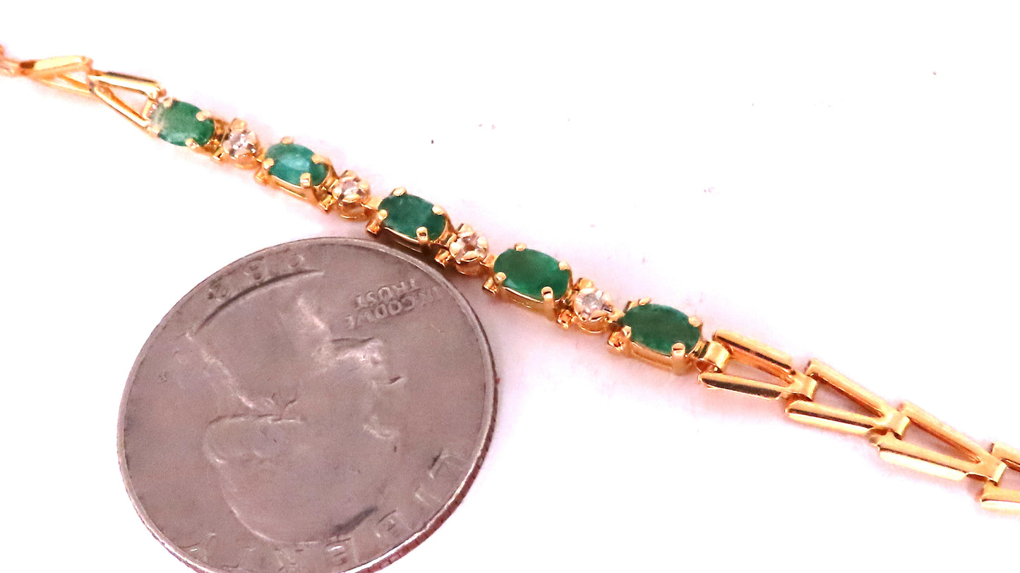 Natural zipper line emerald bracelet 12458