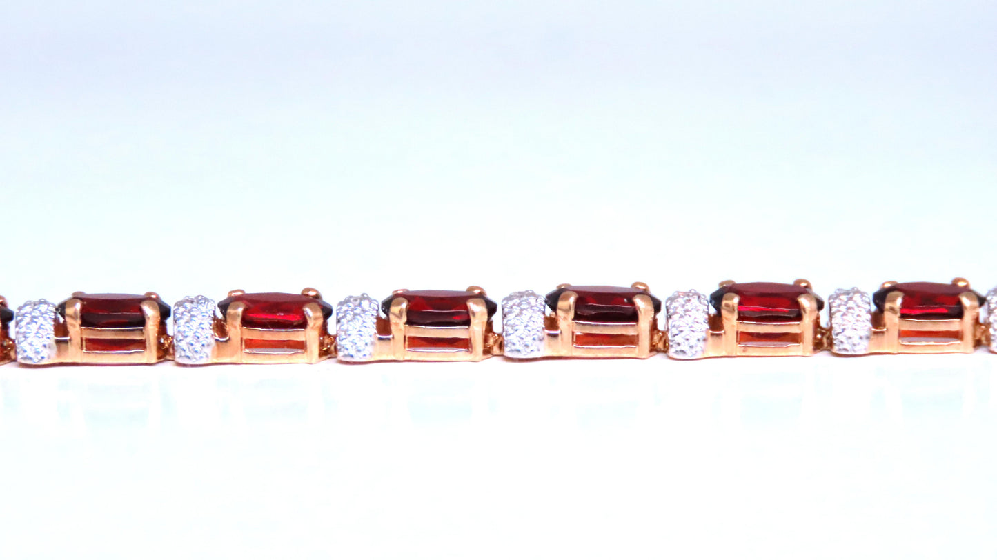 10ct natural garnets diamond bracelet 14kt 12471