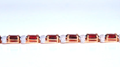 10ct natural garnets diamond bracelet 14kt 12471