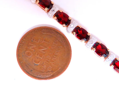 10ct natural garnets diamond bracelet 14kt 12471