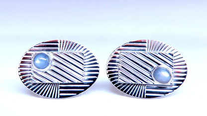 2ct Natural Sapphire Art Deco Cufflinks 14kt 12478