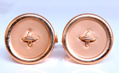 Solid Button Gold Cufflinks 14kt gold 12477