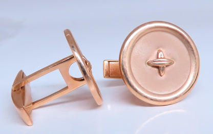 Solid Button Gold Cufflinks 14kt gold 12477