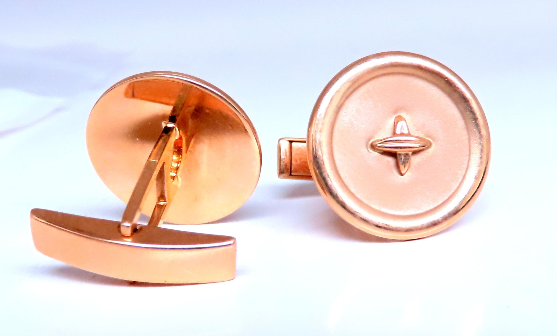 Solid Button Gold Cufflinks 14kt gold 12477