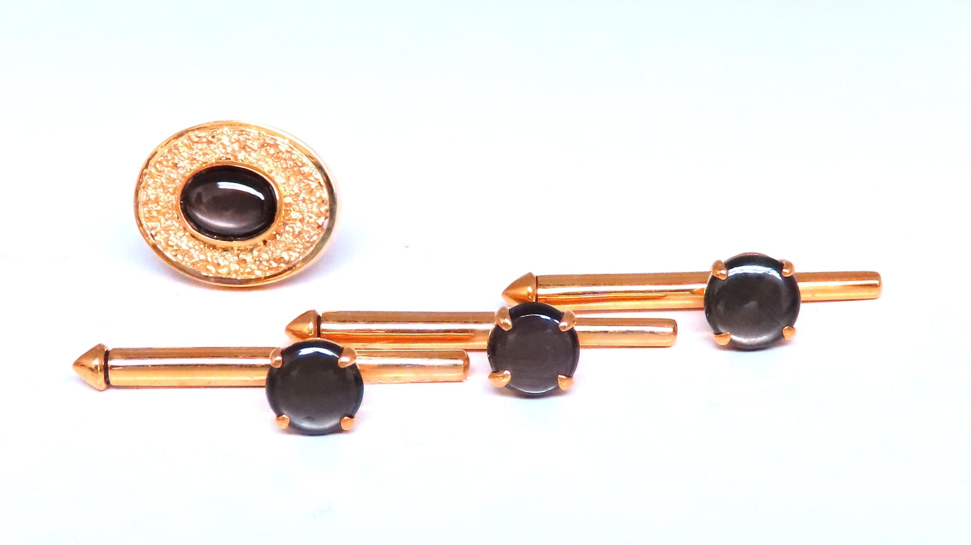 Black Star Cufflinks And Studs Set 14kt 12482